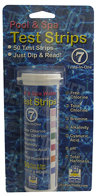 JED POOL TOOLS, INC. 00-IT492-01 POOL TEST STRIPS, 7-FACTOR, 50-CT.
