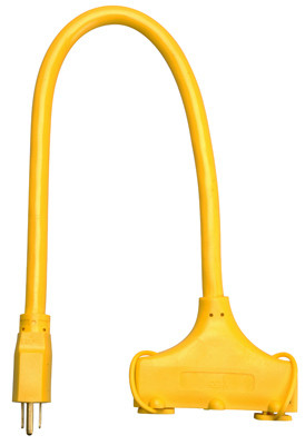 PT HO WAH GENTING 04112ME 3-OUTLET EXTENSION CORD, 12/3 STW, YELLO