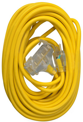 PT HO WAH GENTING 04188ME 3-OUTLET EXTENSION CORD, 12/3 SJTW, YELL