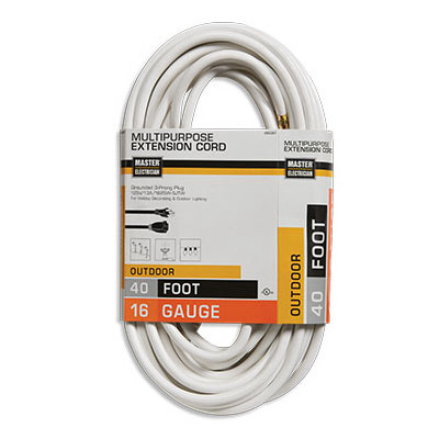 PT HO WAH GENTING 02356-01ME OUTDOOR EXTENSION CORD, 16/3, WHITE, 40-