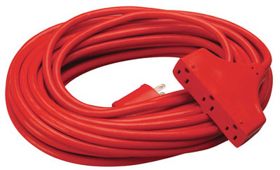 PT HO WAH GENTING 04217ME 25-FT. 14/3 SJTW, RED 3-OUTLET EXTENSION