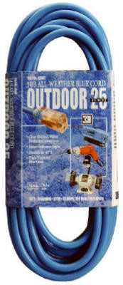 COLEMAN CABLE 02467-06 25-FT. 14/3 SJTW-A BLUE EXTENSION CORD