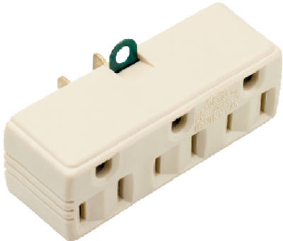 PASS & SEYMOUR 1219ICC10 TRIPLE ADAPTER IVORY 15A 125V