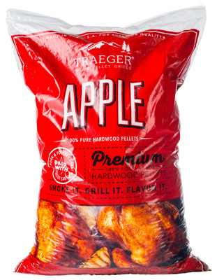 TRAEGER PELLET GRILLS, PEL318 BARBEQUE PELLETS, APPLE HARDWOOD, 20 LB.