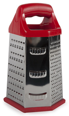 CORE HOME 12110-TV MODERN HEX GRATER, RED/STAINLESS STEEL