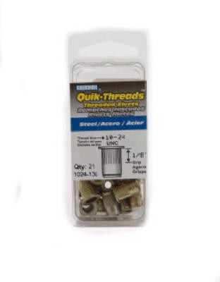 FPC CORPORATION 1024-130-21 THREADED INSERT, .130 GRIP RANGE, 10-24 
