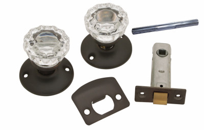 BELWITH PRODUCTS LLC 1148-VB PASSAGE DOOR LATCH SET, GLASS KNOBS, VIN