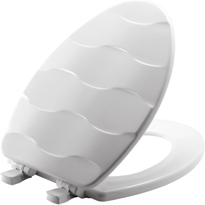 BEMIS MFG 133SLOW 000 TOILET SEAT, ELONGATED, WHITE WOOD, BASK