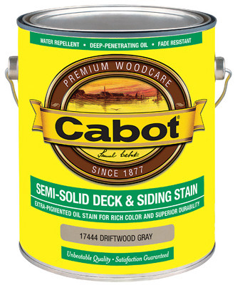 CABOT 17444-07 SEMI-SOLID DECK & SIDING STAIN, DRIFTWOO