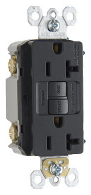 PASS & SEYMOUR 2097BKCCD12 GFCI OUTLET, FEED THROUGH, SELF TESTING,