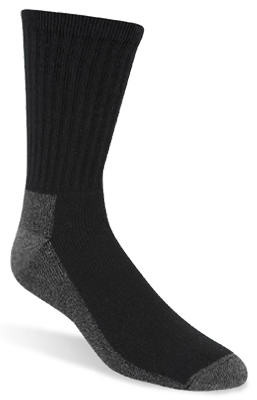 WIGWAM MILLS INC S1221-052-XL CREW SOCKS, ODOR GUARD, BLACK, MEN'S XL,
