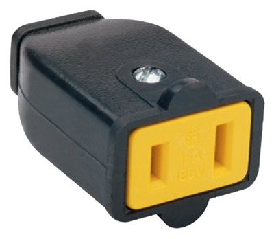 PASS & SEYMOUR SA155BKCC10 POLARIZED CONNECTOR, 15-AMP, 125-VOLT, B