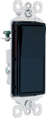 PASS & SEYMOUR TM873BKCC10 DECOR 3-WAY LIGHT SWITCH, 15A, BLACK