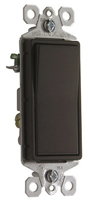 PASS & SEYMOUR TM873DBCC10 DECORATOR ROCKER SWITCH, 3-WAY, GROUNDED
