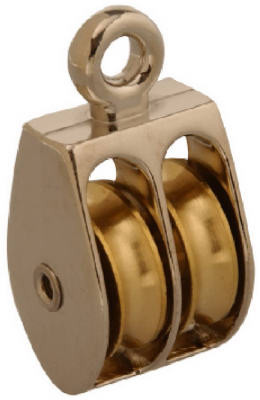 APEX TOOL GROUP T7655212N ROPE PULLEY, DOUBLE RIGID EYE, BRASS SHE