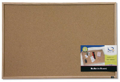 ACCO BRANDS USA LLC 35-380352Q CORK BULLETIN BOARD WITH OAK FRAME, 23 X