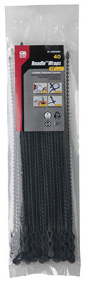 ECM INDUSTRIES LLC 46-12BEADBK BEADLE CABLE TIES, 12-IN.