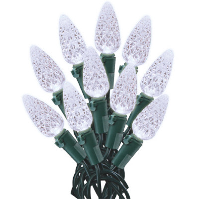 INLITEN LLC-IMPORT 47871-88A CHRISTMAS LED LIGHT SET, C6, COOL WHITE,