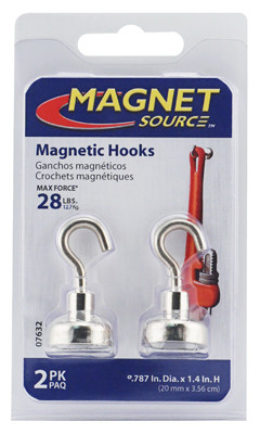MASTER MAGNETICS 07632 MAGNETIC HOOK, #28, 2-PK.