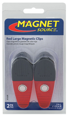 MASTER MAGNETICS 07520 MAGNETIC CLIPS, LARGE, RED, 2-PK.