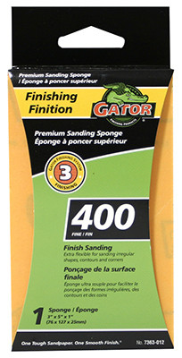 ALI INDUSTRIES 7363 JUMBO SANDING SPONGE, FINE 400 GRIT, 3 X