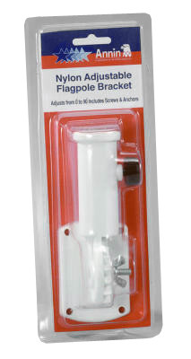 ANNIN FLAGMAKERS 642630R WHITE ADJUSTABLE PLASTIC FLAG BRACKET