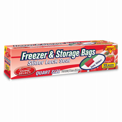 DELTA BRANDS, INC. 6081-24 FREEZER STORAGE BAG, SLIDE & SEAL, QT., 