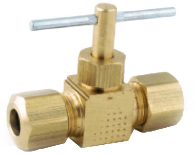 ANDERSON METAL CORP 719106-04 NEEDLE VALVE, COMPRESSION, 1/4 X 1/4-IN.