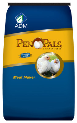 ADM ANIMAL NUTRITION 70012AAA44 PEN PALS CHICKEN FEED, MEAT MAKER, NON-M