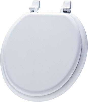 BEMIS MFG 66TT 000 ROUND MOLDED WOOD TOILET SEAT, WHITE