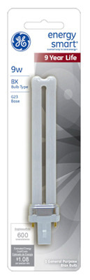 GENERAL ELECTRIC 13577 COMPACT FLUORESCENT LIGHT BULB, WHITE, 9