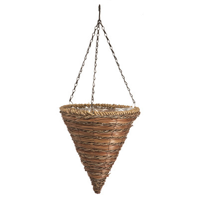 PANACEA 88636GT ROPE & FERN HANGING BASKET, 12-IN.