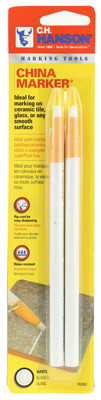 C.H. HANSON 10262 CHINA MARKER PENCILS, WHITE, 2-PK.