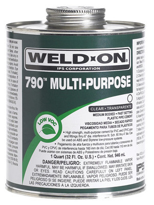 IPS CORPORATION 10258 790 MEDIUM BODIED PVC PIPE CEMENT, FAST 