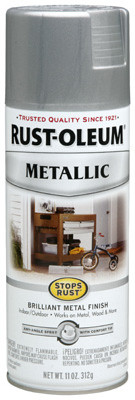 RUST-OLEUM 7271-830 STOPS RUST METALLIC SPRAY PAINT, SILVER,