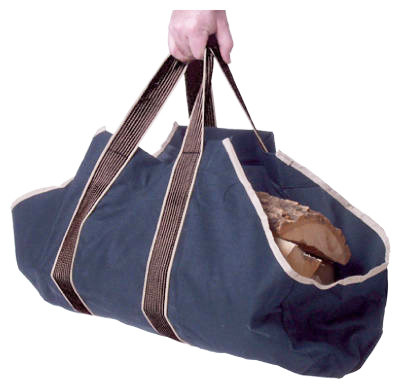 PANACEA 15251 FIREPLACE LOG TOTE, BLACK CANVAS, 12 X 2