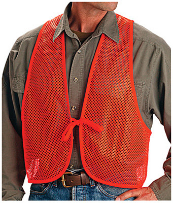 ALLEN COMPANY 15750 SAFETY VEST, ORANGE POLYESTER MESH, ONE 