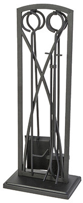 PANACEA 15093 FIREPLACE TOOL SET, GOTHIC BLACK, 5-PC.
