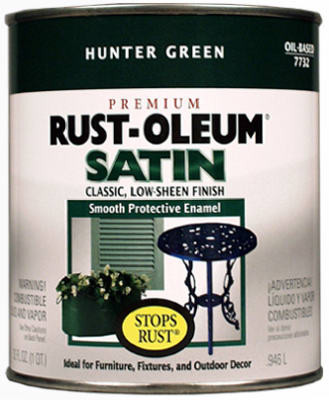 RUST-OLEUM 7732-502 QT. HUNTER GREEN SATIN RUST PREVENTATIVE