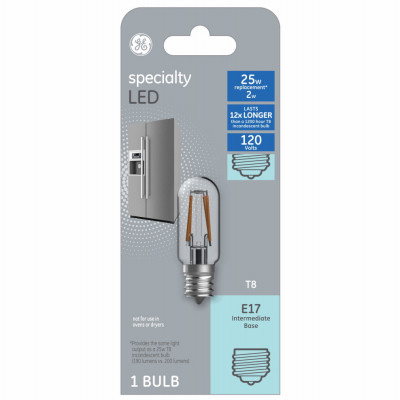 GENERAL ELECTRIC 29033 LED LIGHT BULB, T8, WARM WHITE, FROSTED,