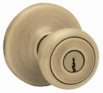 KWIKSET CORPORATION 94002-827 SECURITY TYLO ENTRY LOCKSET, ANTIQUE BRA