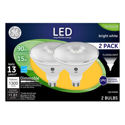 GENERAL ELECTRIC 38452 LED FLOOD LIGHT BULBS, BRIGHT WHITE, CLE