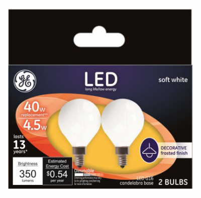 GENERAL ELECTRIC 25046 DECORATIVE LED LIGHT BULBS, CANDELABRA B