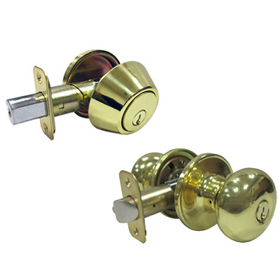 TAIWAN FU HSING INDUSTRIAL CO BF7L1B KA3 MUSHROOM COMBO LOCK PACK, POLISHED BRASS