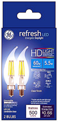 GENERAL ELECTRIC 31756 REFRESH HD DECORATIVE LED LIGHT BULBS, C
