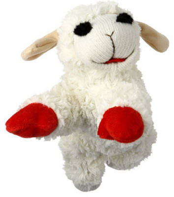 MULTIPET INTERNATIONAL 48375 LAMB CHOP DOG TOY, PLUSH, 10-IN.