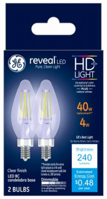 GENERAL ELECTRIC 31889 REVEAL HD+ DECORATIVE LED LIGHT BULBS, C