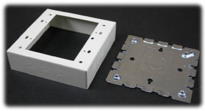 WIREMOLD LEGRAND B-32 2-GANG IVORY METAL SWITCH BOX
