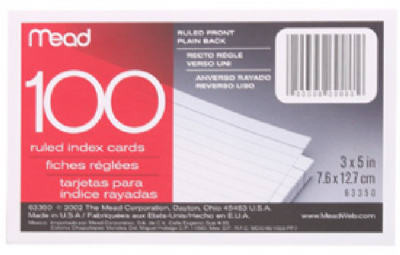 ACCO BRANDS USA LLC 63350 RULED INDEX CARDS, 3 X 5-IN., 100-CT.