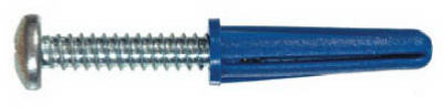 HILLMAN GROUP 41406 WALL ANCHOR, BLUE PLASTIC, 14-16 X 1-3/8